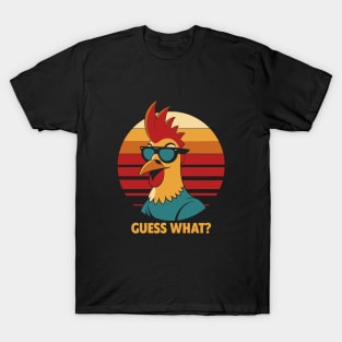 chicken rooster with sunglasses t shirt design T-Shirt